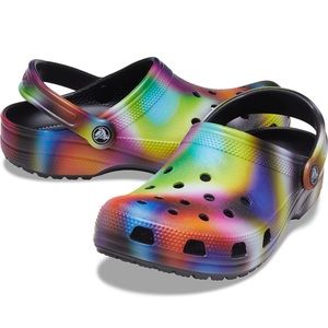 Solar Rainbow CROCS, Unisex Adult Shoes, Women’s Size 9 / Men’s Size 7 - new